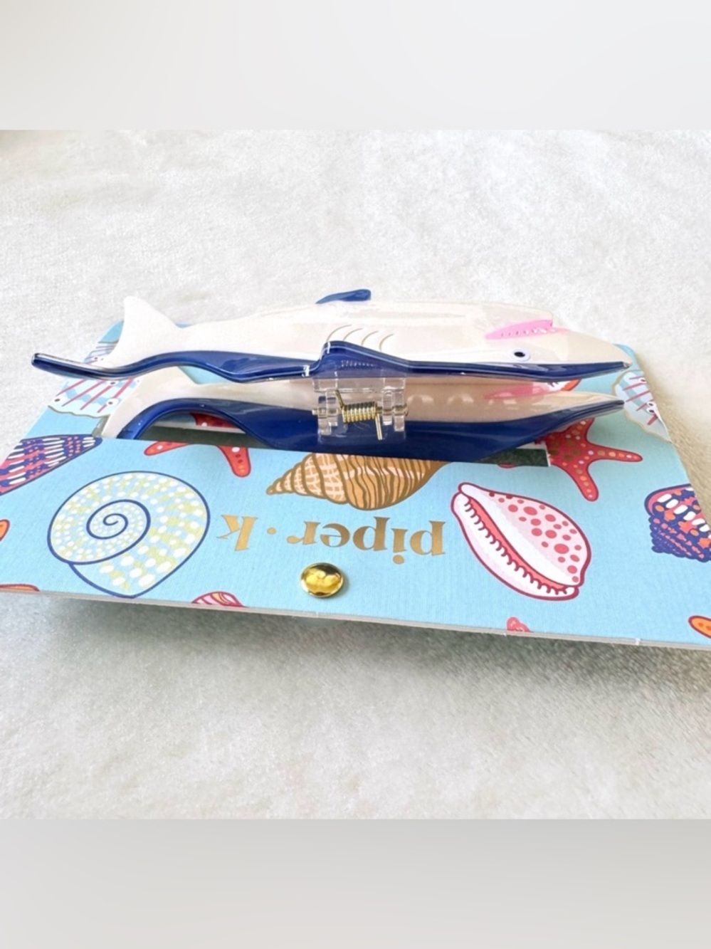 NWT Piper K Shark Ocean Theme Hair Clip - Picture 3 of 6